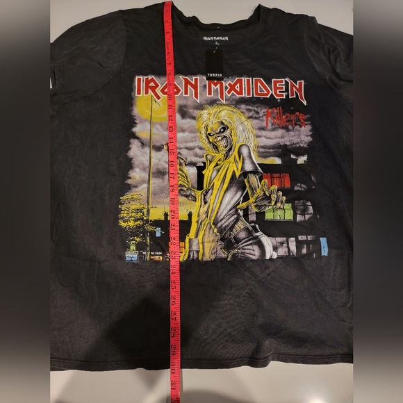 TORRID Classic Fit Crew Tee Iron Maiden Mineral Wash Black Tee Size 4 - Picture 12 of 12